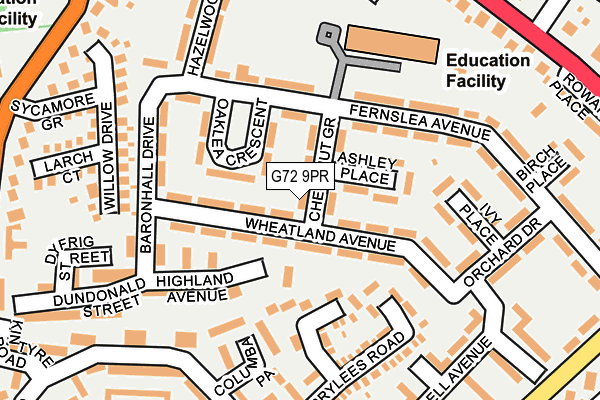 G72 9PR map - OS OpenMap – Local (Ordnance Survey)