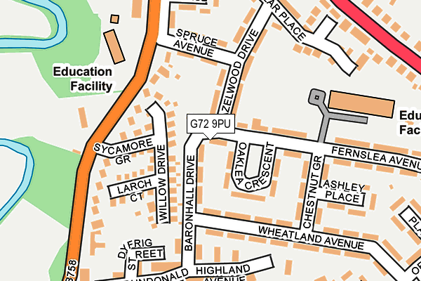 G72 9PU map - OS OpenMap – Local (Ordnance Survey)