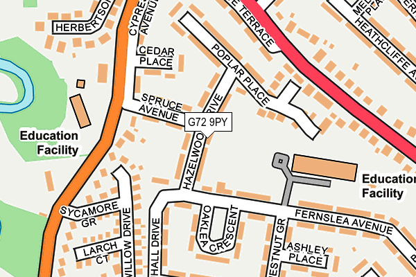 G72 9PY map - OS OpenMap – Local (Ordnance Survey)