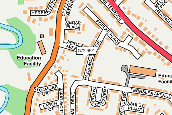 G72 9PZ map - OS OpenMap – Local (Ordnance Survey)