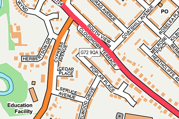 G72 9QA map - OS OpenMap – Local (Ordnance Survey)