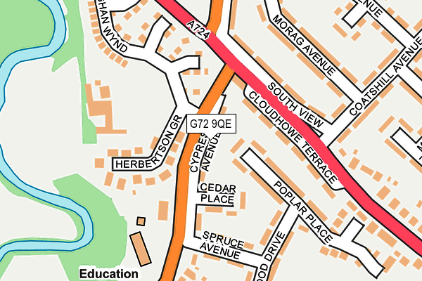 G72 9QE map - OS OpenMap – Local (Ordnance Survey)