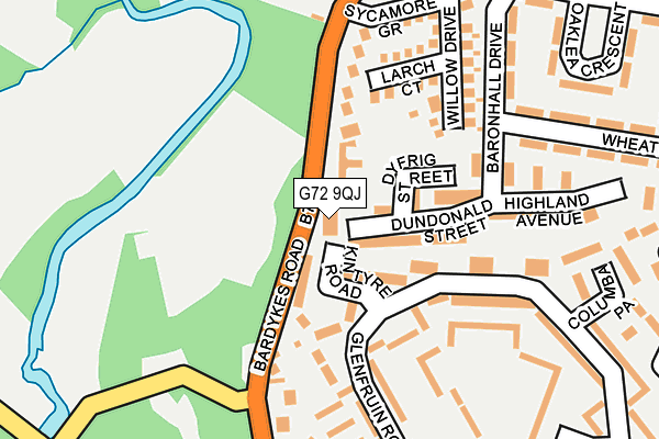 G72 9QJ map - OS OpenMap – Local (Ordnance Survey)