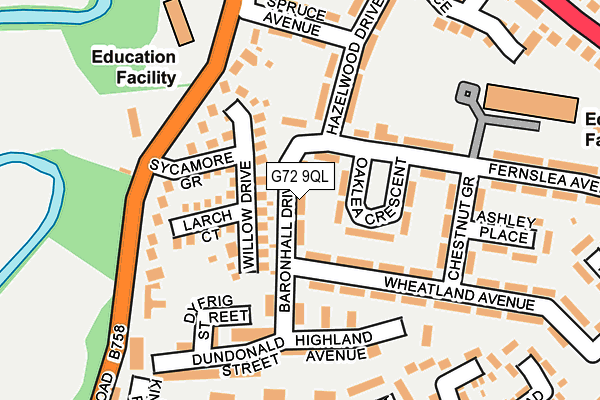 G72 9QL map - OS OpenMap – Local (Ordnance Survey)