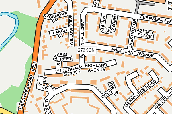 G72 9QN map - OS OpenMap – Local (Ordnance Survey)