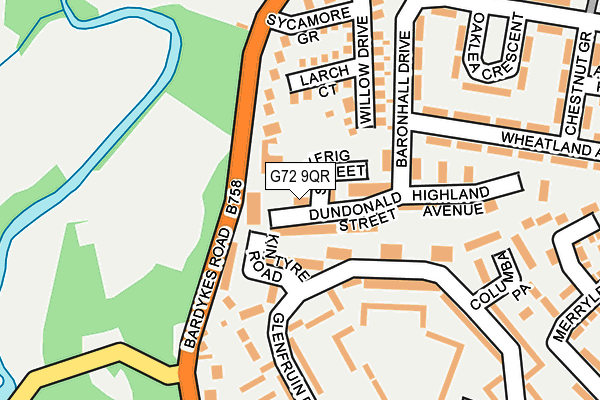 G72 9QR map - OS OpenMap – Local (Ordnance Survey)