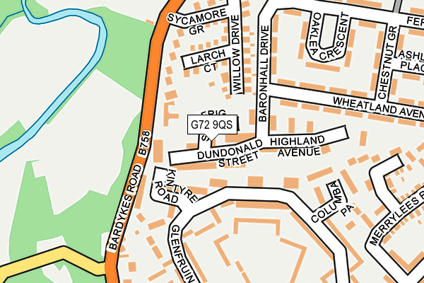 G72 9QS map - OS OpenMap – Local (Ordnance Survey)
