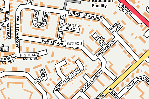 G72 9QU map - OS OpenMap – Local (Ordnance Survey)