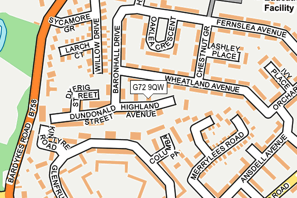 G72 9QW map - OS OpenMap – Local (Ordnance Survey)