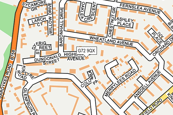 G72 9QX map - OS OpenMap – Local (Ordnance Survey)