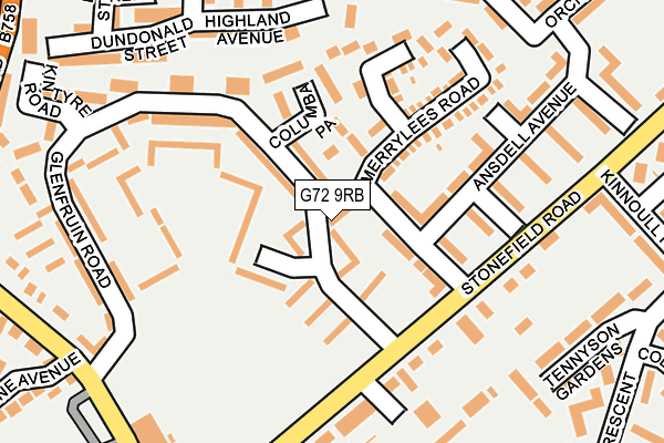 G72 9RB map - OS OpenMap – Local (Ordnance Survey)