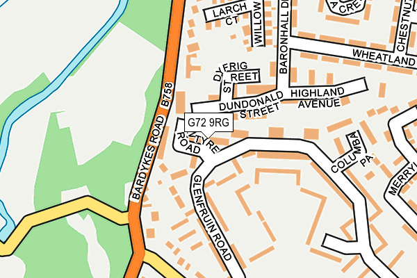 G72 9RG map - OS OpenMap – Local (Ordnance Survey)