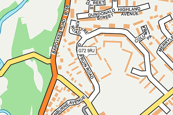 G72 9RJ map - OS OpenMap – Local (Ordnance Survey)