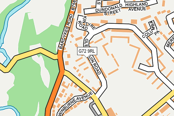 G72 9RL map - OS OpenMap – Local (Ordnance Survey)