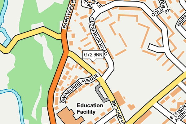 G72 9RN map - OS OpenMap – Local (Ordnance Survey)