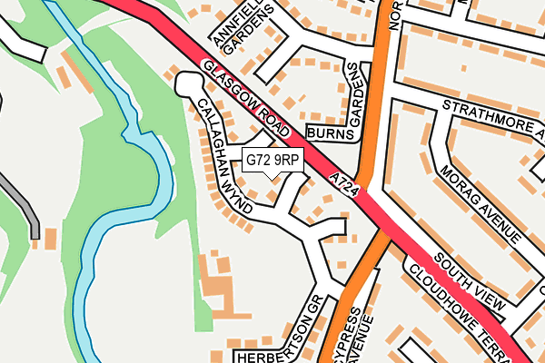 G72 9RP map - OS OpenMap – Local (Ordnance Survey)