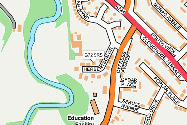 G72 9RS map - OS OpenMap – Local (Ordnance Survey)