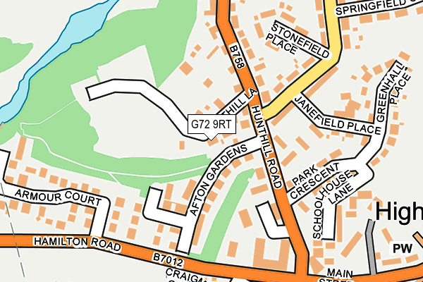 G72 9RT map - OS OpenMap – Local (Ordnance Survey)