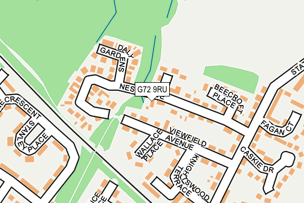 G72 9RU map - OS OpenMap – Local (Ordnance Survey)