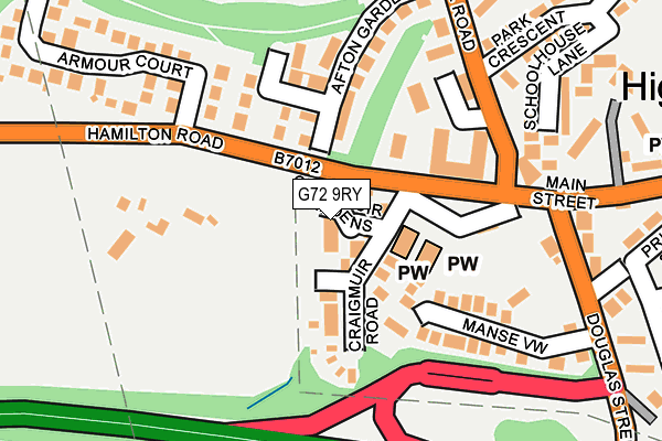 G72 9RY map - OS OpenMap – Local (Ordnance Survey)