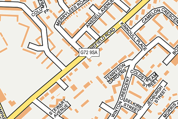 G72 9SA map - OS OpenMap – Local (Ordnance Survey)