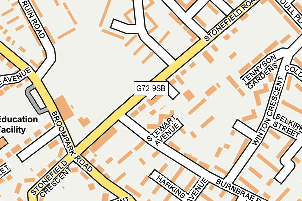 G72 9SB map - OS OpenMap – Local (Ordnance Survey)