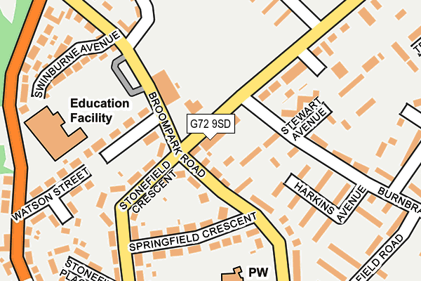 G72 9SD map - OS OpenMap – Local (Ordnance Survey)