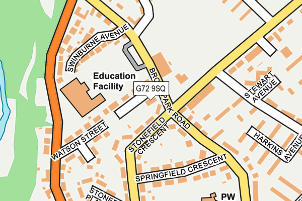 G72 9SQ map - OS OpenMap – Local (Ordnance Survey)