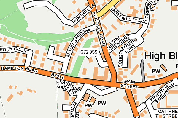G72 9SS map - OS OpenMap – Local (Ordnance Survey)
