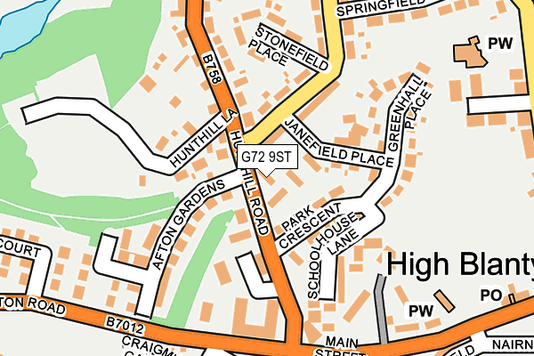G72 9ST map - OS OpenMap – Local (Ordnance Survey)