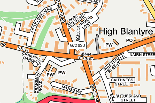 G72 9SU map - OS OpenMap – Local (Ordnance Survey)