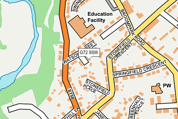 G72 9SW map - OS OpenMap – Local (Ordnance Survey)