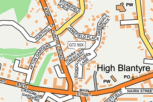 G72 9SX map - OS OpenMap – Local (Ordnance Survey)