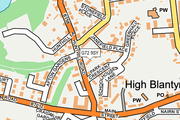 G72 9SY map - OS OpenMap – Local (Ordnance Survey)