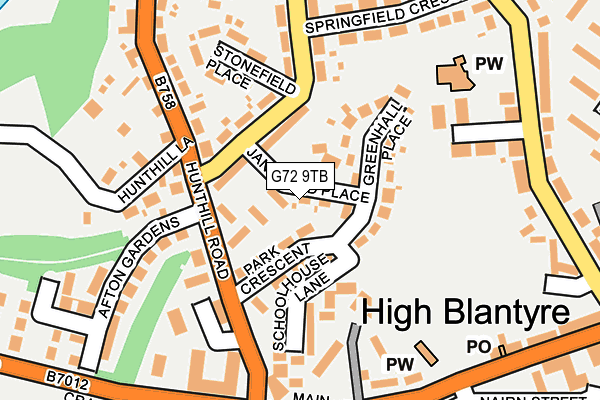 G72 9TB map - OS OpenMap – Local (Ordnance Survey)