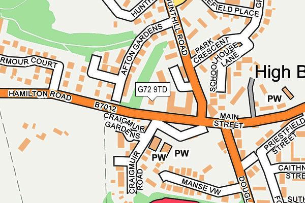 G72 9TD map - OS OpenMap – Local (Ordnance Survey)