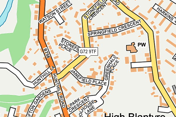 G72 9TF map - OS OpenMap – Local (Ordnance Survey)