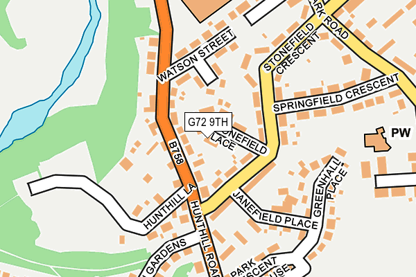 G72 9TH map - OS OpenMap – Local (Ordnance Survey)