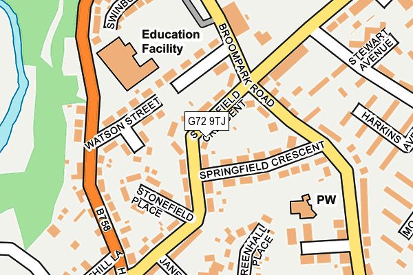 G72 9TJ map - OS OpenMap – Local (Ordnance Survey)