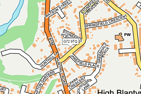 G72 9TQ map - OS OpenMap – Local (Ordnance Survey)