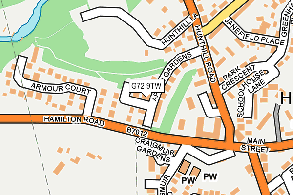 G72 9TW map - OS OpenMap – Local (Ordnance Survey)