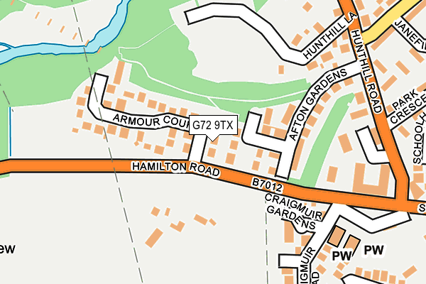 G72 9TX map - OS OpenMap – Local (Ordnance Survey)