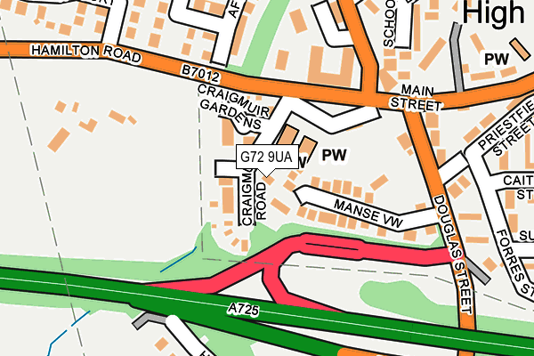 G72 9UA map - OS OpenMap – Local (Ordnance Survey)