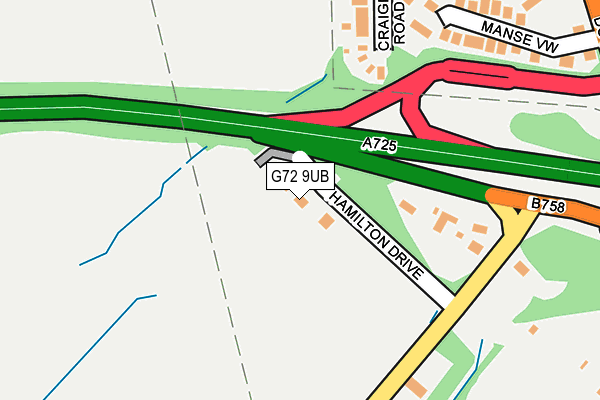 G72 9UB map - OS OpenMap – Local (Ordnance Survey)