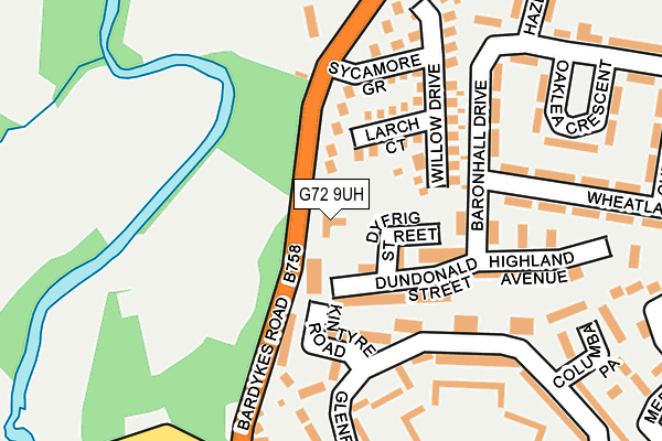 G72 9UH map - OS OpenMap – Local (Ordnance Survey)