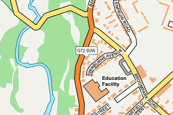 G72 9UW map - OS OpenMap – Local (Ordnance Survey)