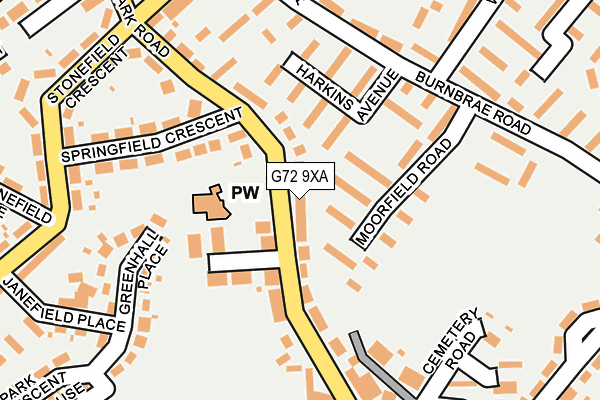 G72 9XA map - OS OpenMap – Local (Ordnance Survey)