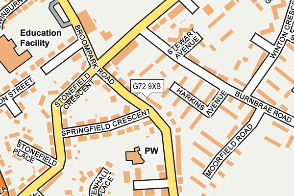 G72 9XB map - OS OpenMap – Local (Ordnance Survey)