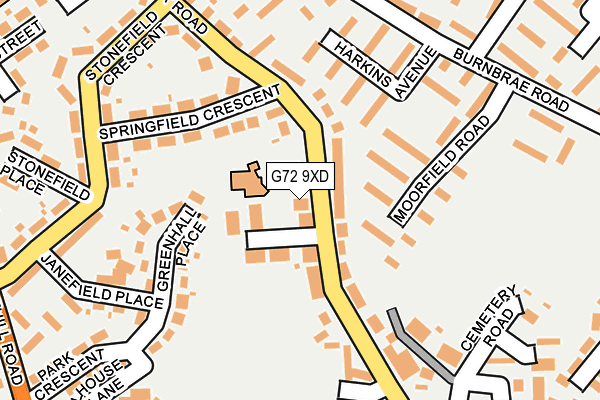 G72 9XD map - OS OpenMap – Local (Ordnance Survey)