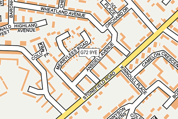 G72 9YE map - OS OpenMap – Local (Ordnance Survey)